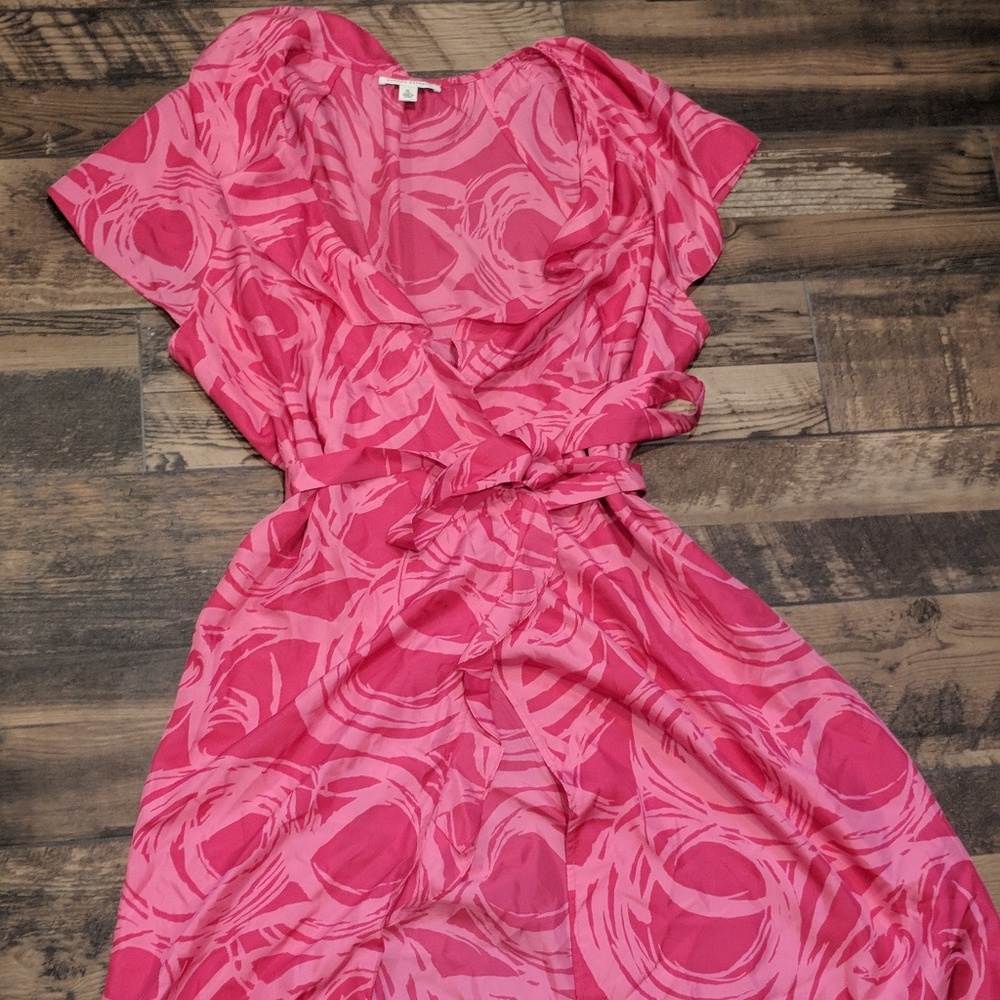 Banana Republic pink wrap dress